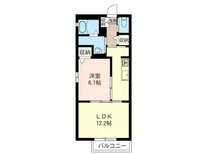 セードル大門(1LDK/1階)の間取り写真