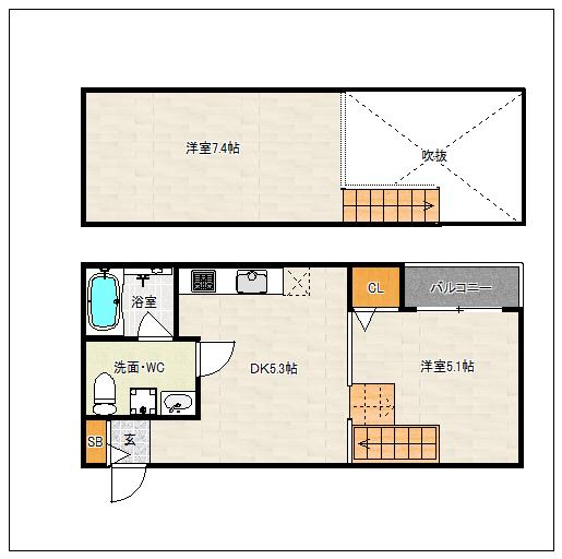 DREAM STAGE香椎 IBERIS(1DK/1階)の間取り写真