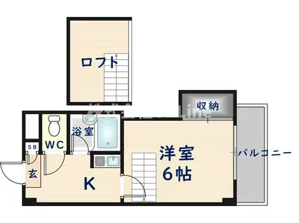 ウインライフ山本(1K/3階)の間取り写真