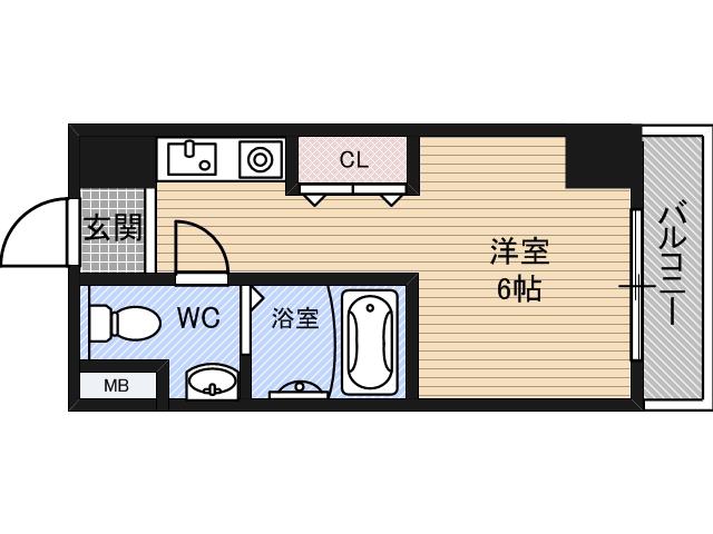 パティオ京橋(1K/4階)の間取り写真