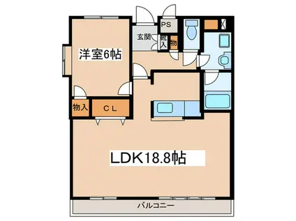 グランドエンブレム秦野(1LDK/3階)の間取り写真