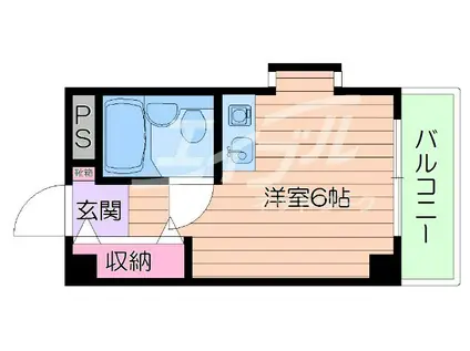 KIROKUハイツ(ワンルーム/2階)の間取り写真