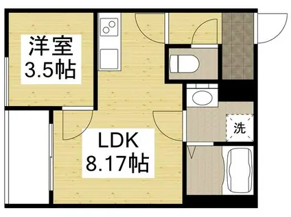 エフコートI(1LDK/1階)の間取り写真