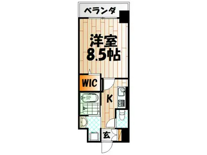 ニューサンリバー15番館(1K/15階)の間取り写真