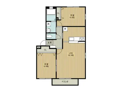 イーストダイトー(2LDK/2階)の間取り写真