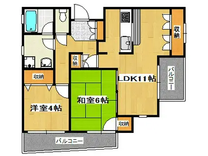 アクトピア保谷(2LDK/4階)の間取り写真