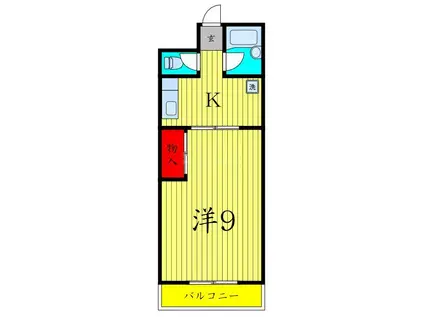 コーポ高鈴(1DK/3階)の間取り写真