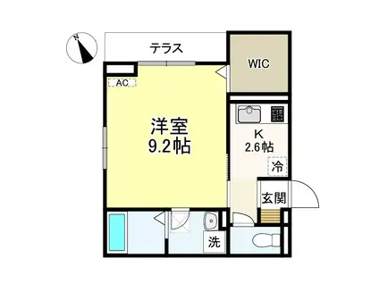 CABIN吉祥寺(1K/1階)の間取り写真