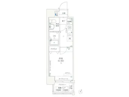 リクレイシア八丁畷(1K/5階)の間取り写真