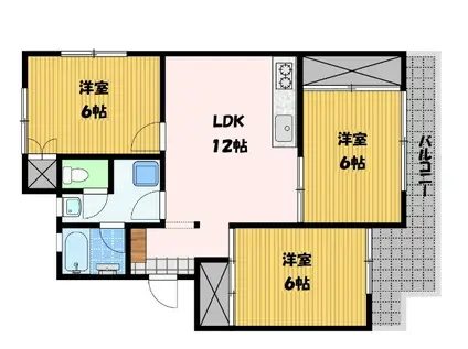 キアリー協和町(3LDK/4階)の間取り写真