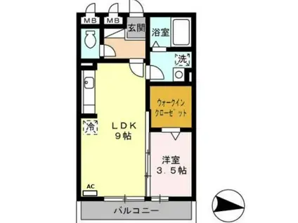 グランシャリオ(1LDK/2階)の間取り写真