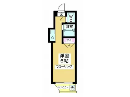 シティパレス狭山(ワンルーム/3階)の間取り写真