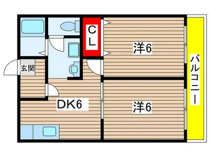 クレスト太秦(2DK/2階)の間取り写真