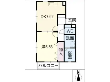 クレール応時(1DK/1階)の間取り写真