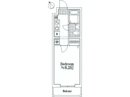 ESPACIO西高島平(1K/2階)の間取り写真