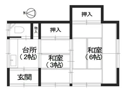 富士荘(2K/1階)の間取り写真