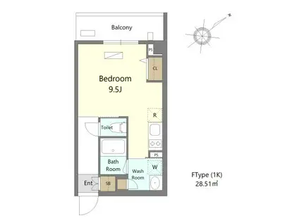 アリビス浦安(ワンルーム/5階)の間取り写真