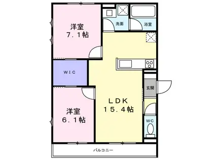 ボナールシャルト3(2LDK/1階)の間取り写真