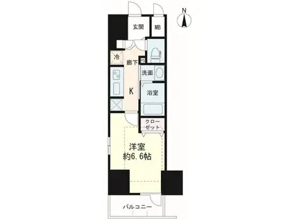 RISING PLACE KAMEID(1K/9階)の間取り写真