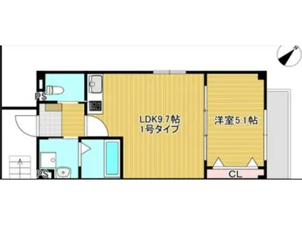 NUT SYOJAKU(1LDK/2階)の間取り写真