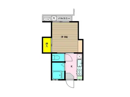 コーポたつみ(1K/2階)の間取り写真