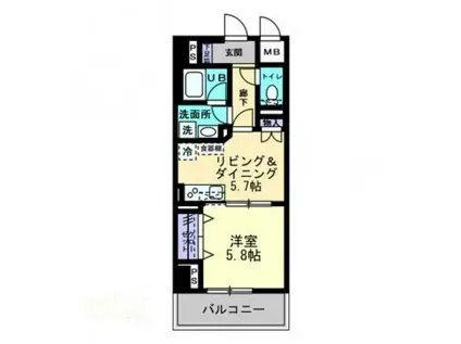 エルドラード常磐町(1DK/10階)の間取り写真