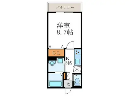 ユアメゾン西賀茂(1K/1階)の間取り写真