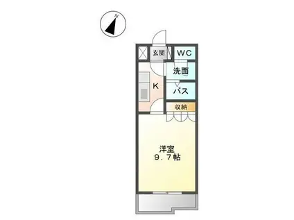 ライフステージ門前通(1K/1階)の間取り写真