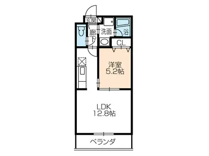ヴィラ・グレイスII(1LDK/3階)の間取り写真