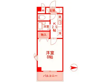 KS.BLDG.OPPAMA(1K/2階)の間取り写真