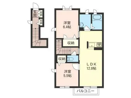 オリーブ(2LDK/2階)の間取り写真