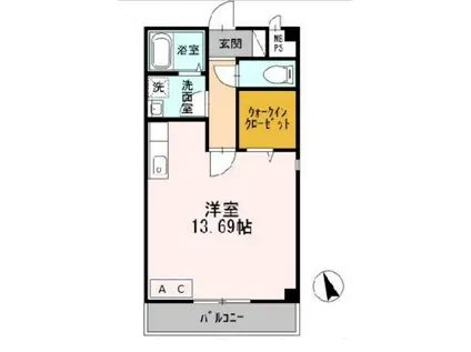 ルミナスコート安田(ワンルーム/2階)の間取り写真