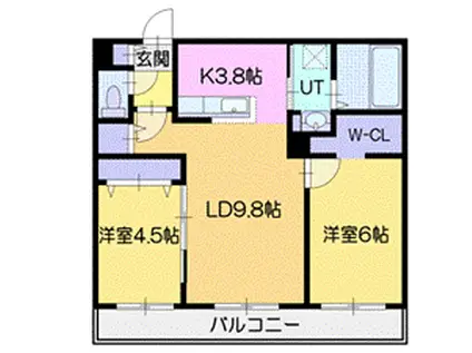 厚別中央4条2丁目MS(2LDK/4階)の間取り写真