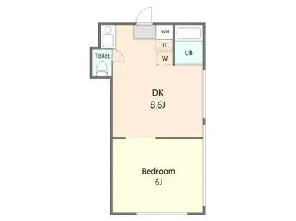 薮野ビル(1DK/2階)の間取り写真