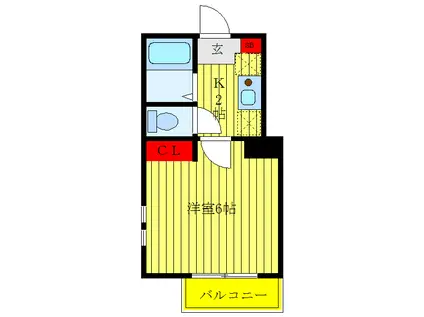 GLANZ赤羽ウエスト(1K/2階)の間取り写真