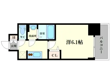 ファステート大正駅前トロフィ(1K/12階)の間取り写真