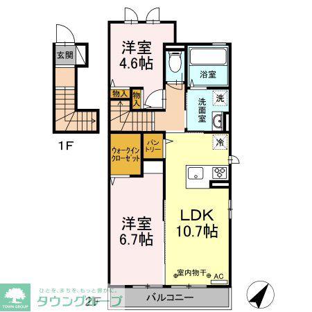 マタリキ(2LDK/2階)の間取り写真