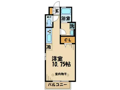 ラ・ルーナ(ワンルーム/1階)の間取り写真