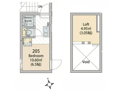 ソフィアマリン(ワンルーム/2階)の間取り写真