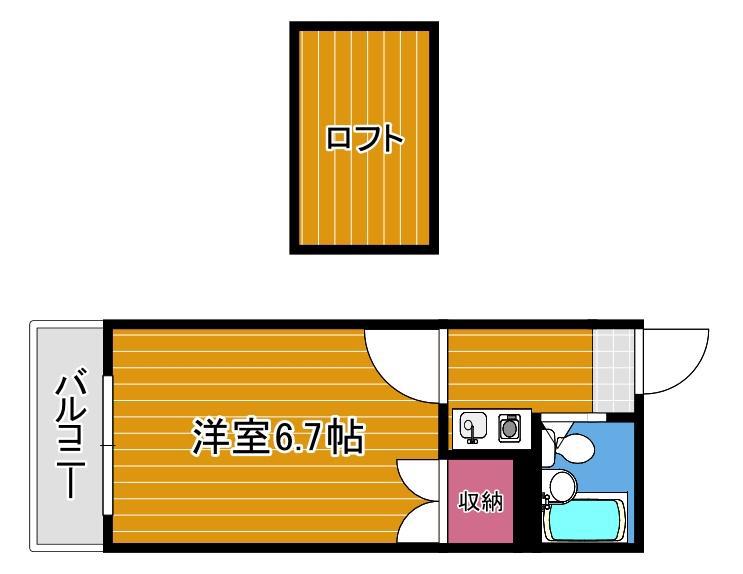 サニーハイム(1K/1階)の間取り写真