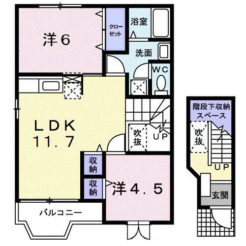 クレストール新栄(2LDK/2階)の間取り写真