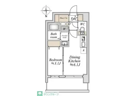 エスティメゾン川崎ウエスト(1DK/5階)の間取り写真