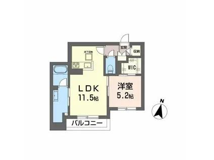 ノヴァ アイビー(1LDK/1階)の間取り写真