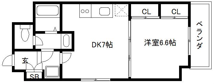 エステムプラザ京都御所ノ内REGIA(1DK/4階)の間取り写真