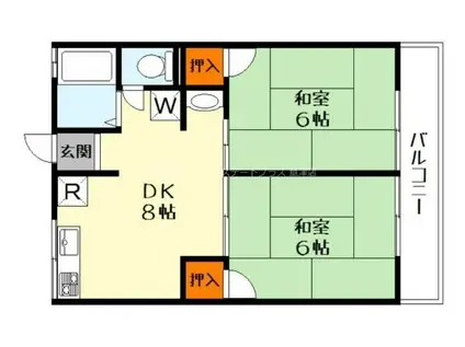 ハイム光栄(2DK/2階)の間取り写真