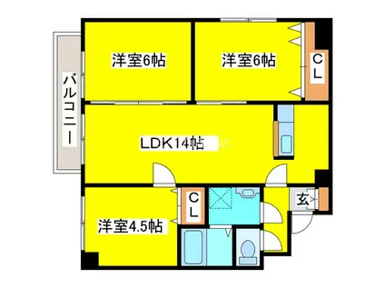 コルティーレ20(3LDK/11階)の間取り写真