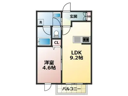 市川真間2丁目シャーメゾン(1LDK/3階)の間取り写真