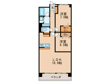 新栄町ハイツ(2LDK/12階)の間取り写真