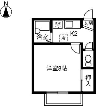 モルヘンイセタ(1K/1階)の間取り写真