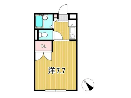 YKはうす(1K/1階)の間取り写真